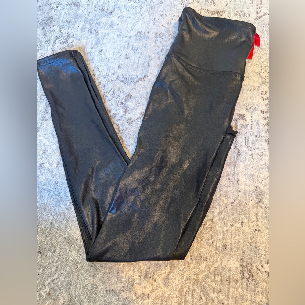 NWOT SPANX Faux Leather Black Leggins